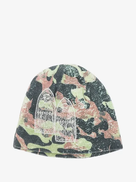 Who Decides War Flame camouflage embroidered beanie hat