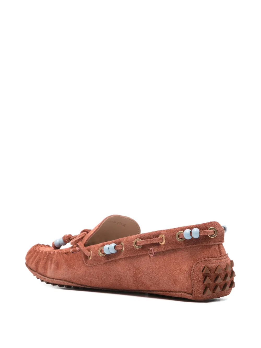  Farm Rio Beaded Moccasin Loafers - Brown 