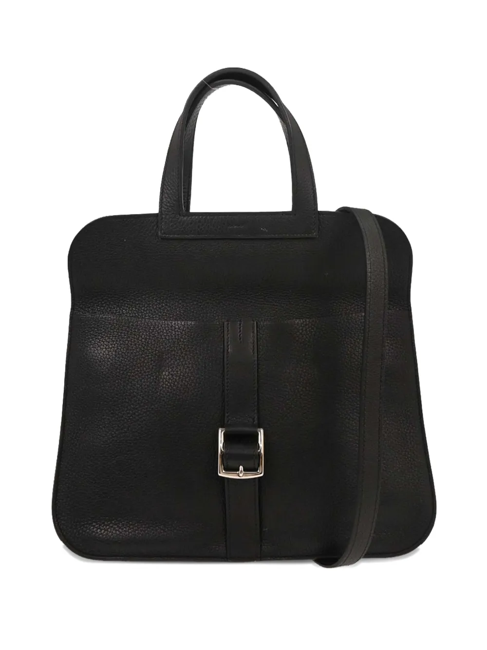 Hermès Pre-Owned 2017 31 Taurillon Clemence Halzan buckle strap tote bag - Black