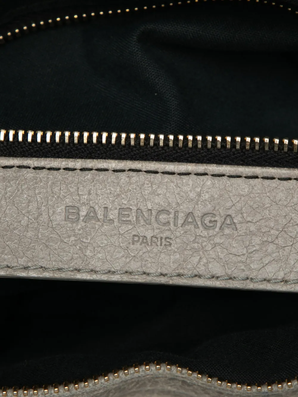 BALENCIAGA Pre-owned 2010-2025 Lambskin Motocross Velo Giant 12 Satchel In Gray