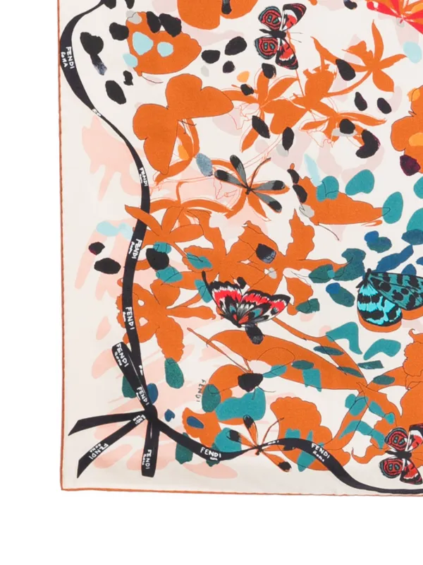 FENDI バタフライプリント スカーフ | ニュートラル | FARFETCH JP