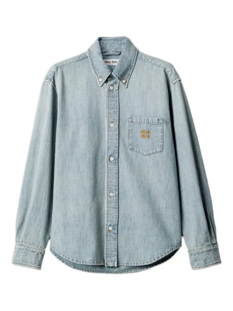 Miu Miu logo-embroidered shirt