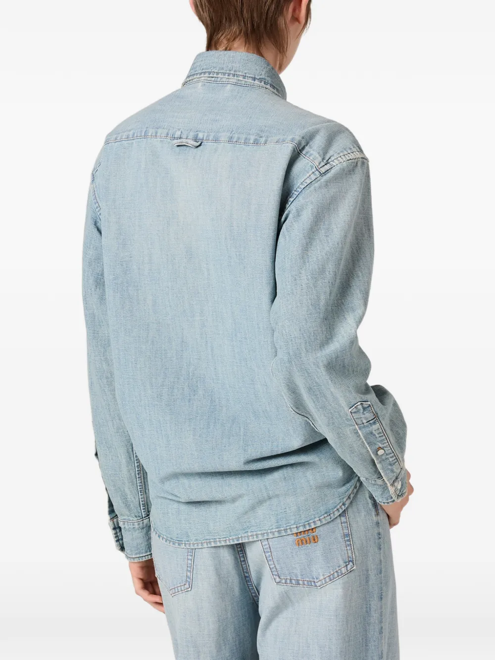 Miu blouse met borstzak Blauw