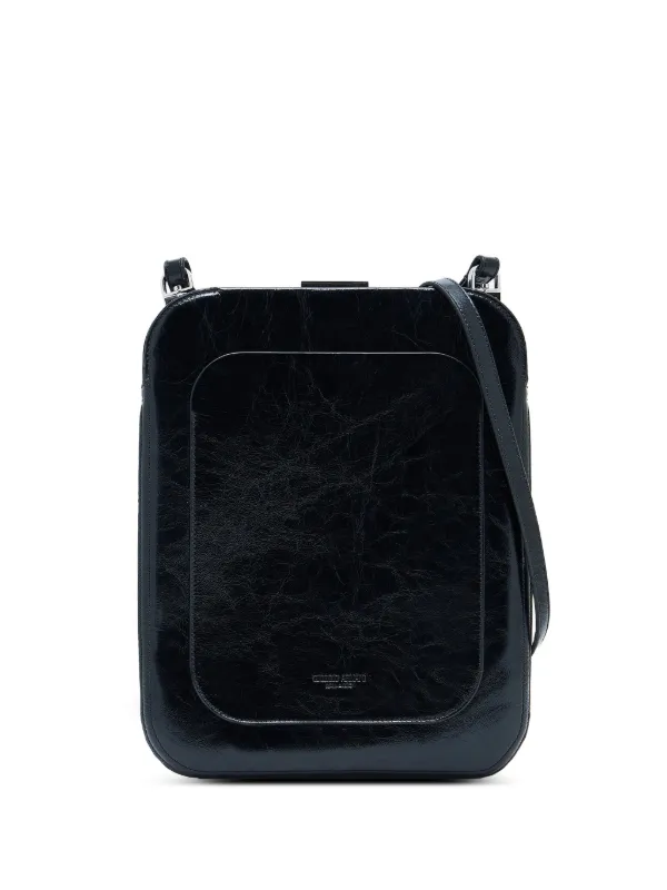 Giorgio Armani Small X 10 Corso Como Craquelé Cross Body Bag in Black