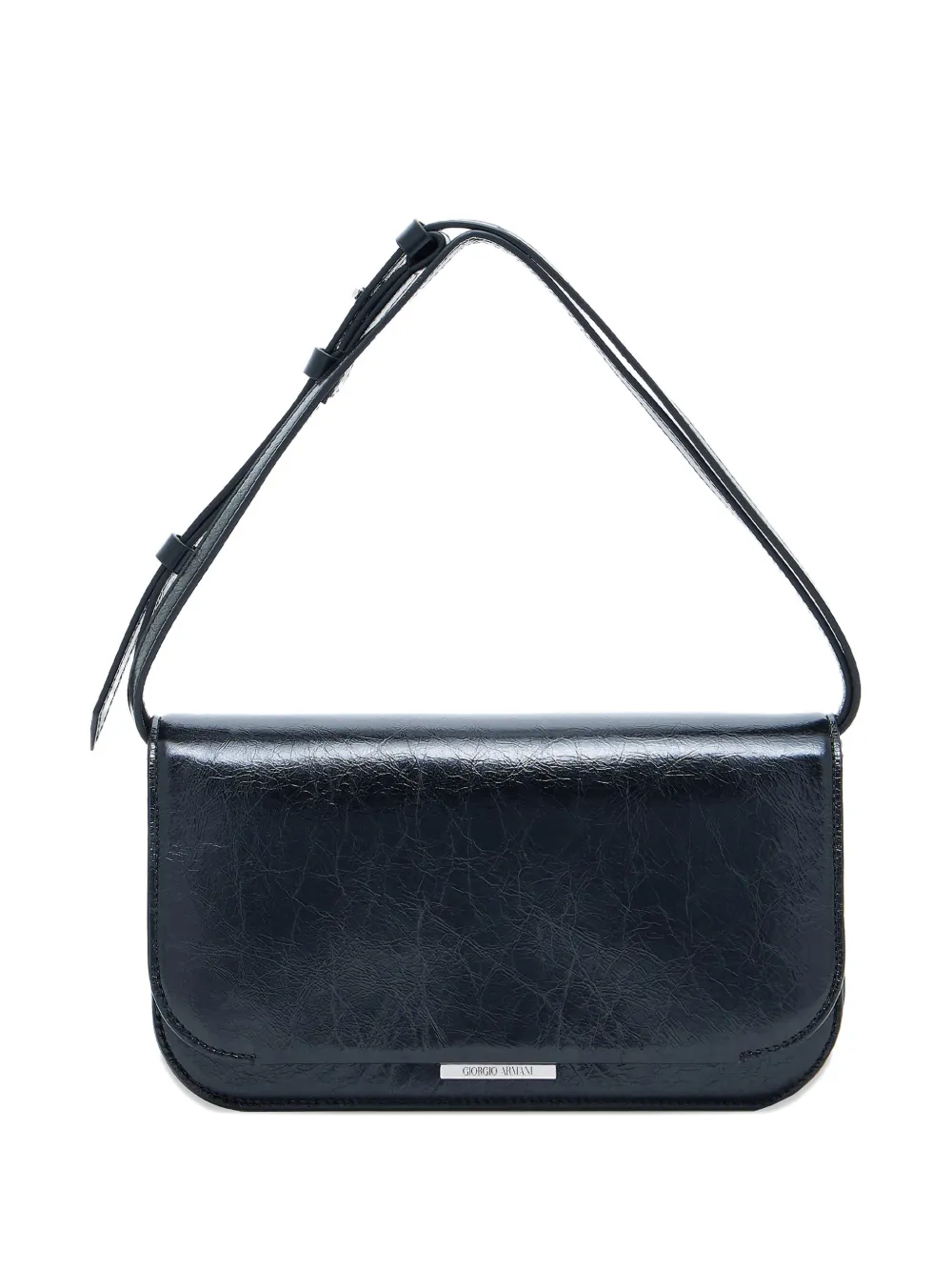 Giorgio Armani small x 10 Corso Como patent-leather shoulder bag - Zwart