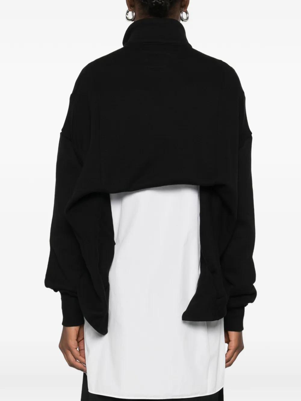 Yohji Yamamoto Half-zip Asymmetric Sweatshirt In Black