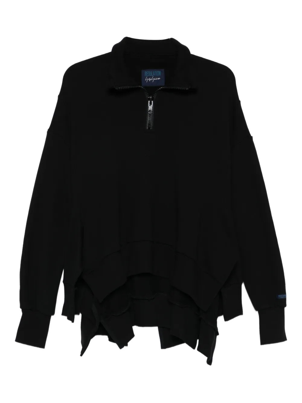 Yohji Yamamoto half-zip asymmetric sweatshirt | negro | Image 1