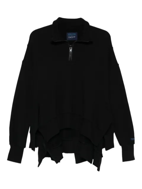 Yohji Yamamoto half-zip asymmetric sweatshirt