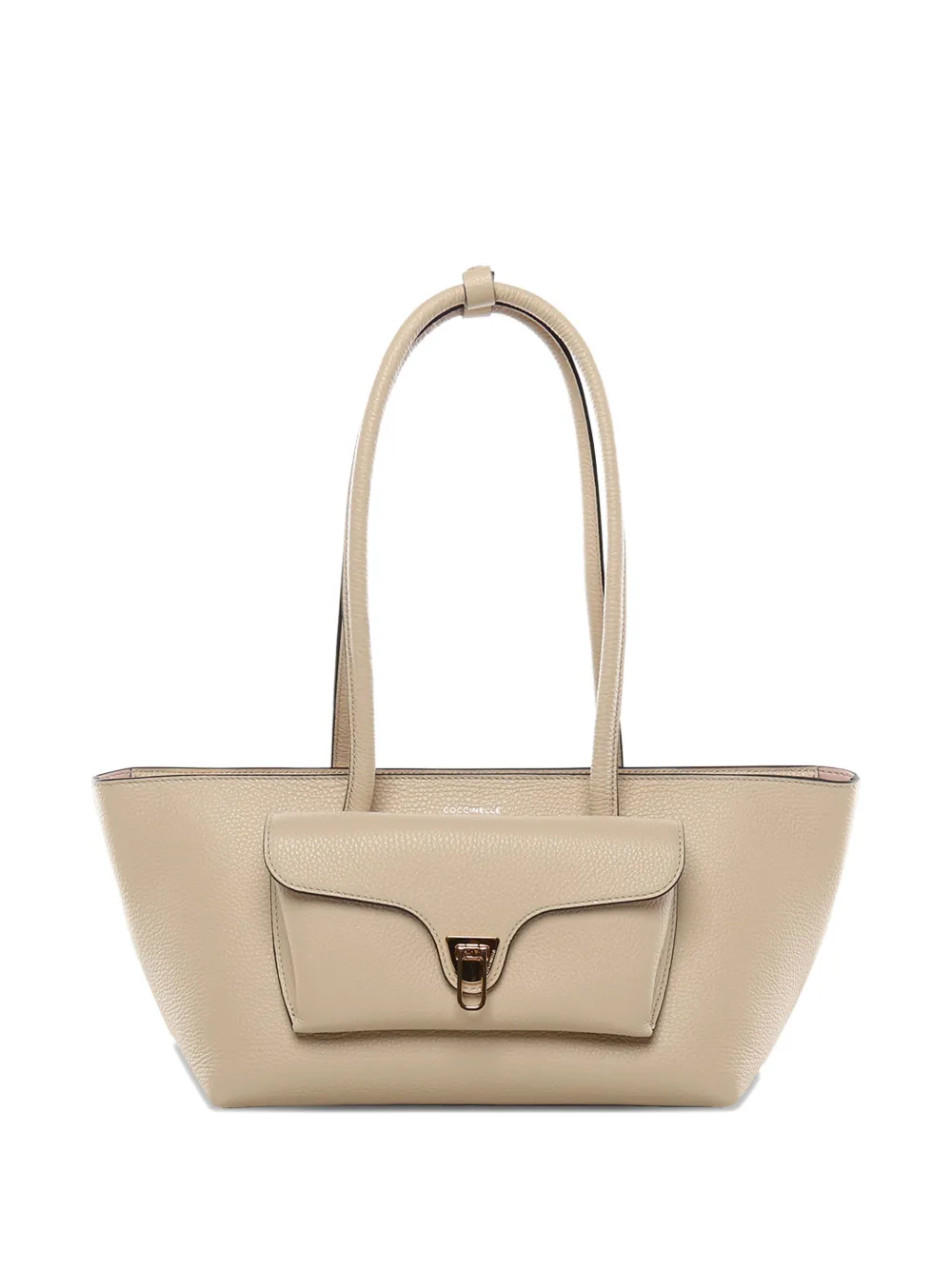 Coccinelle external-pocket leather tote bag - Neutrals