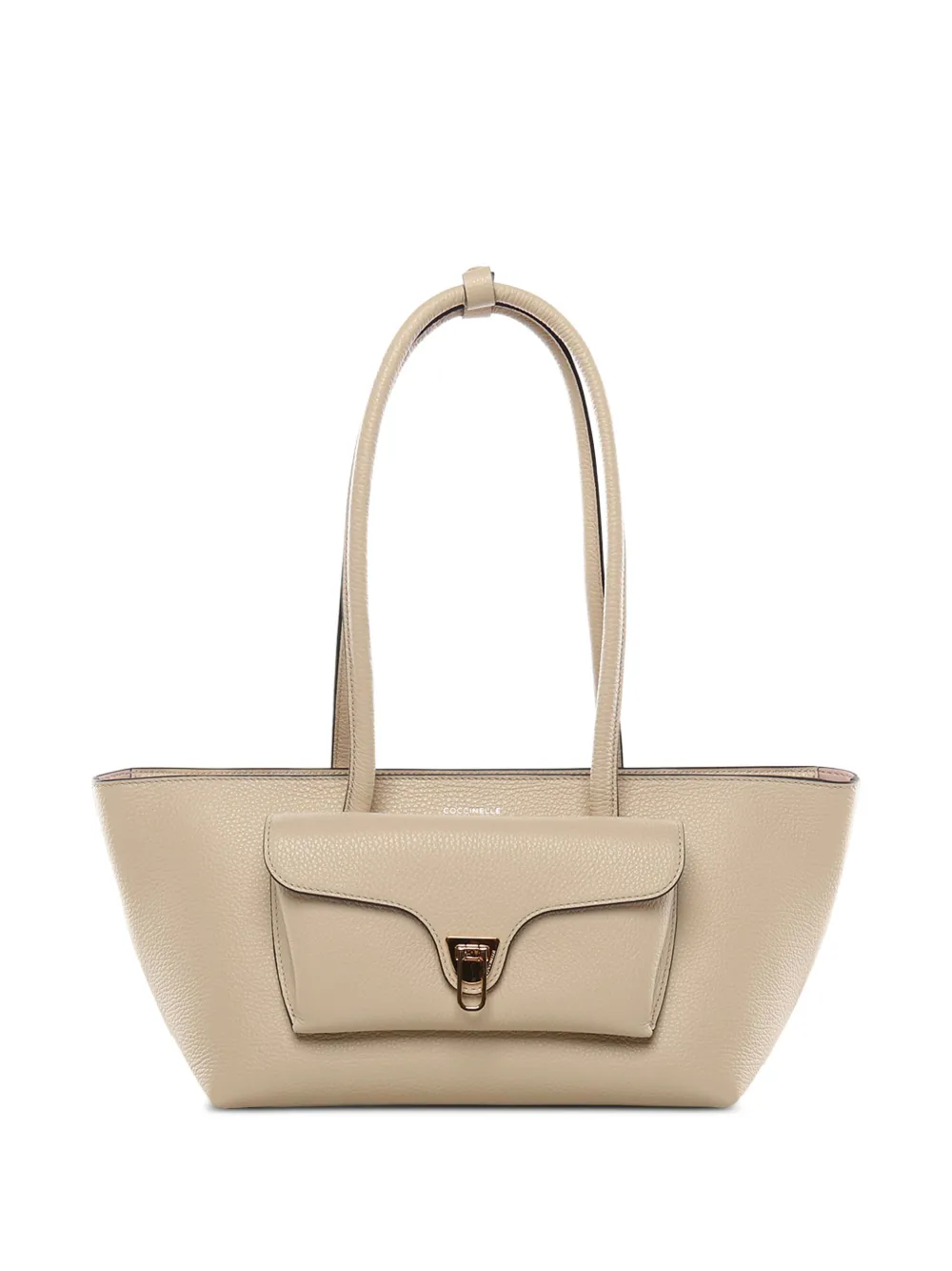 Coccinelle external-pocket leather tote bag - Toni neutri