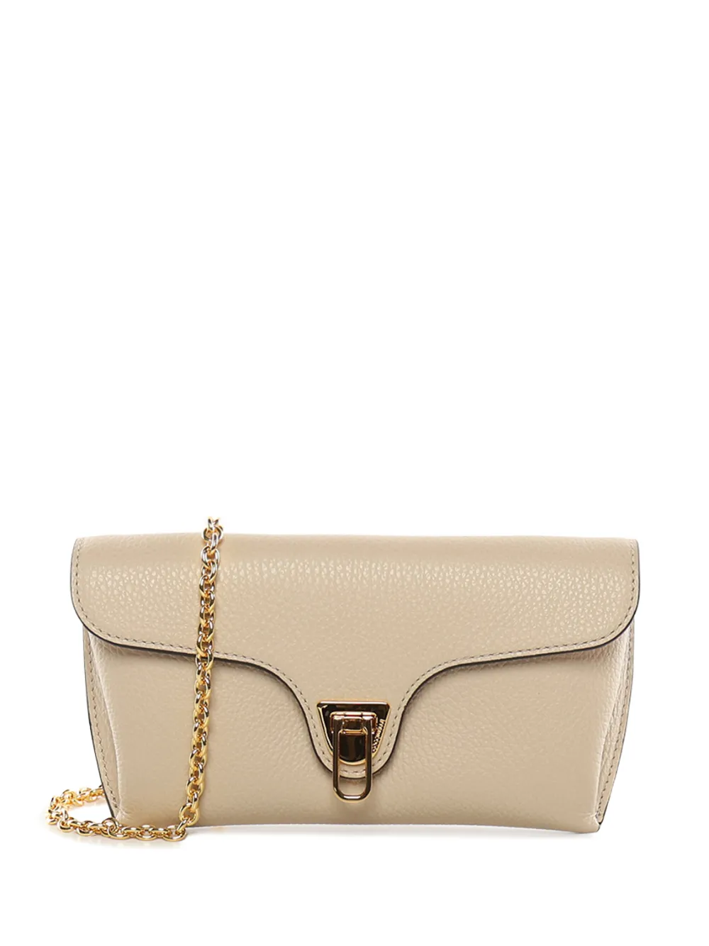 Coccinelle Leren shopper met externe zak Beige