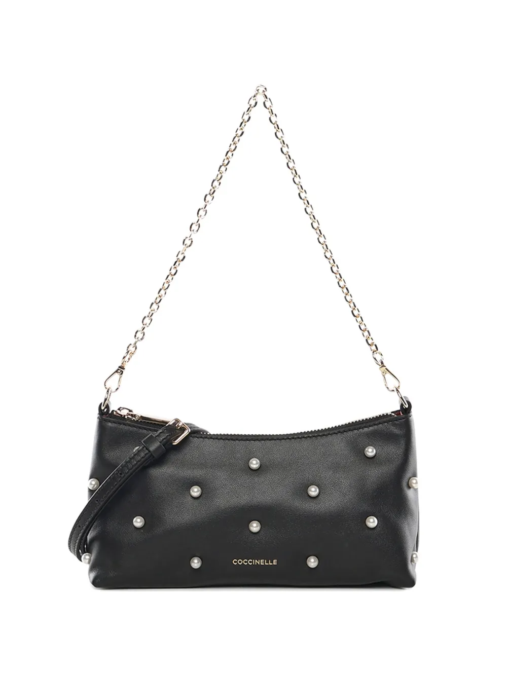 Coccinelle pearl-detail chain-strap shoulder bag - Nero