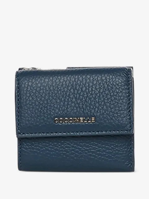 Coccinelle petit portefeuille en cuir grainé