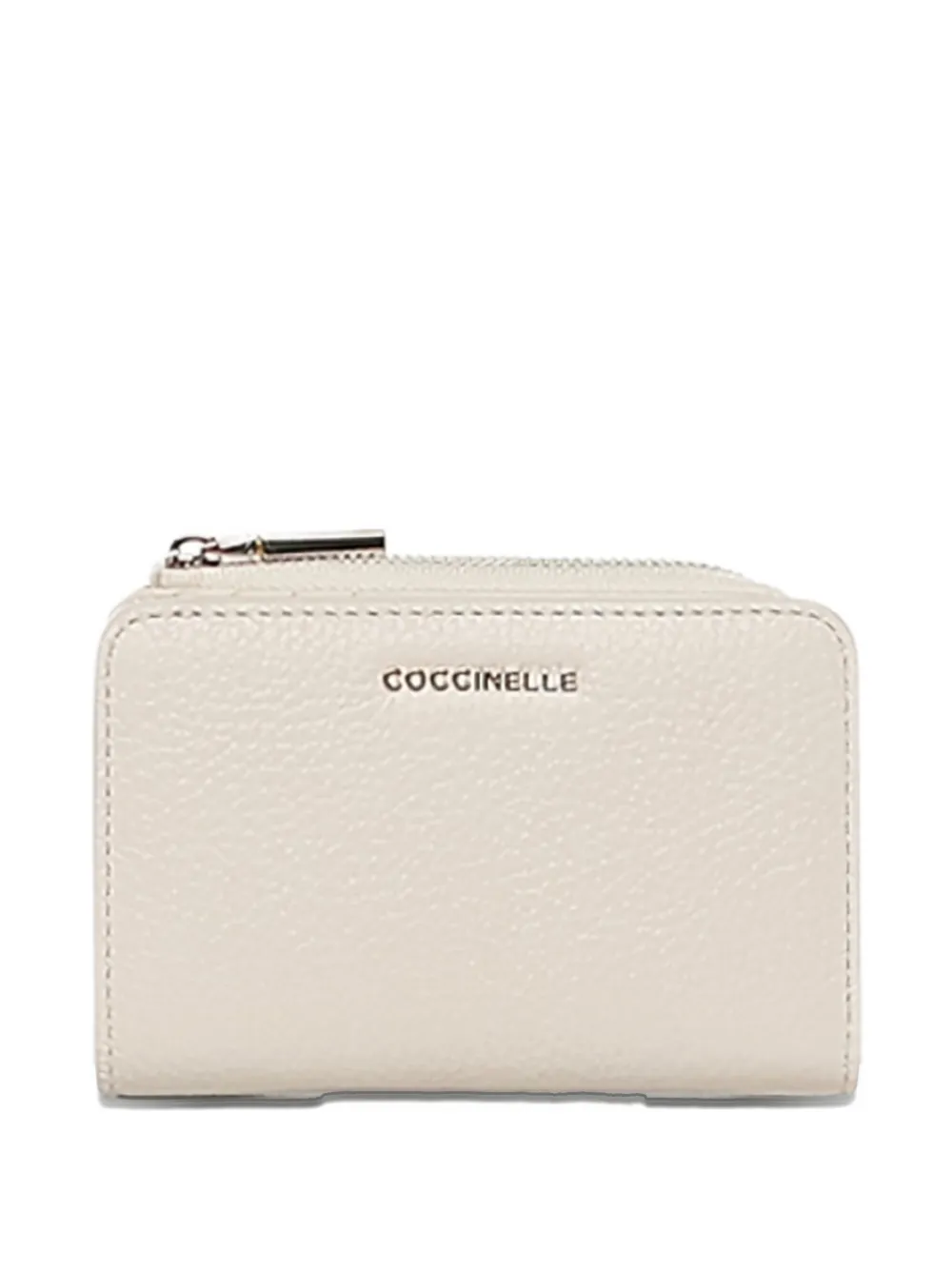 Coccinelle small zip leather wallet - Bianco