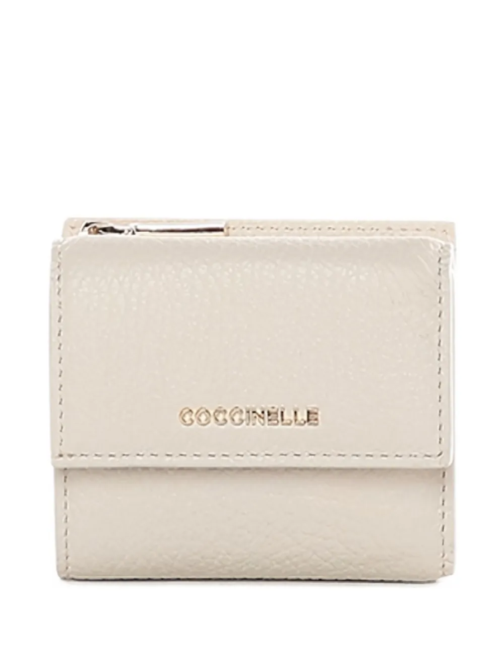 Coccinelle flap zip leather wallet - Bianco
