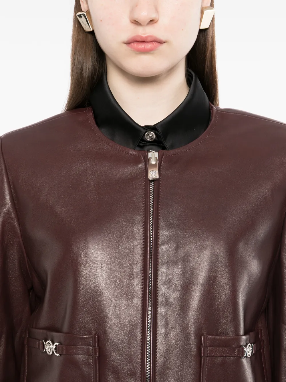 Versace Leren jack Rood