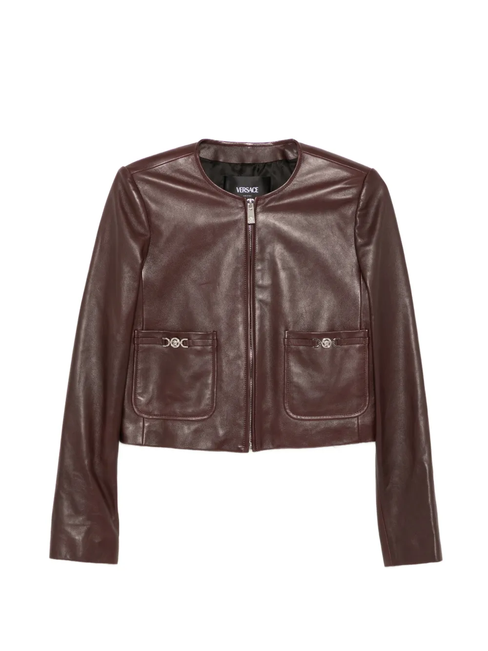 Versace leather zipped jacket - Rosso