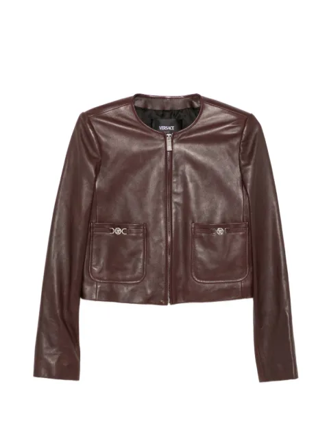 Versace leather zipped jacket