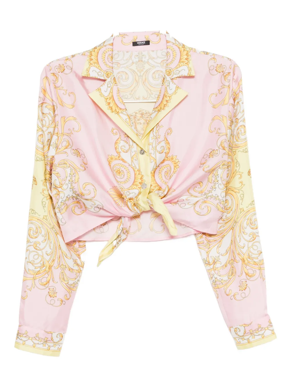 Versace printed silk twill shirt - Pink