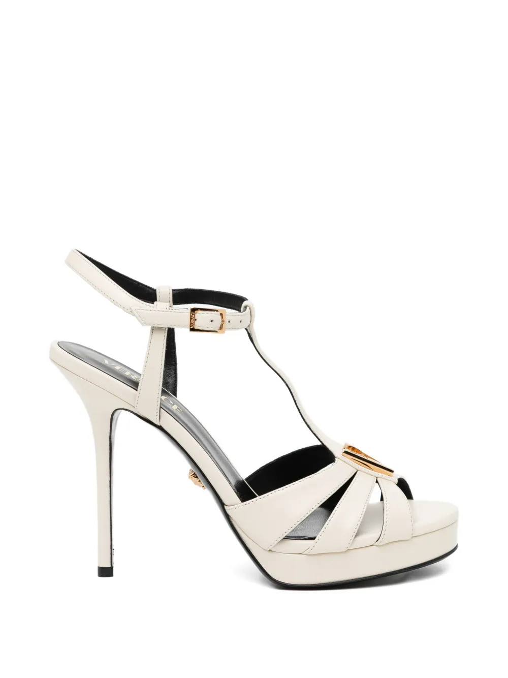 Versace Sandalen met triangel bandje Beige