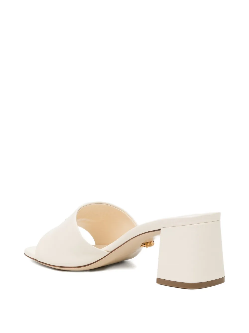 Versace 50 mm sandalen met logo-reliëf Beige