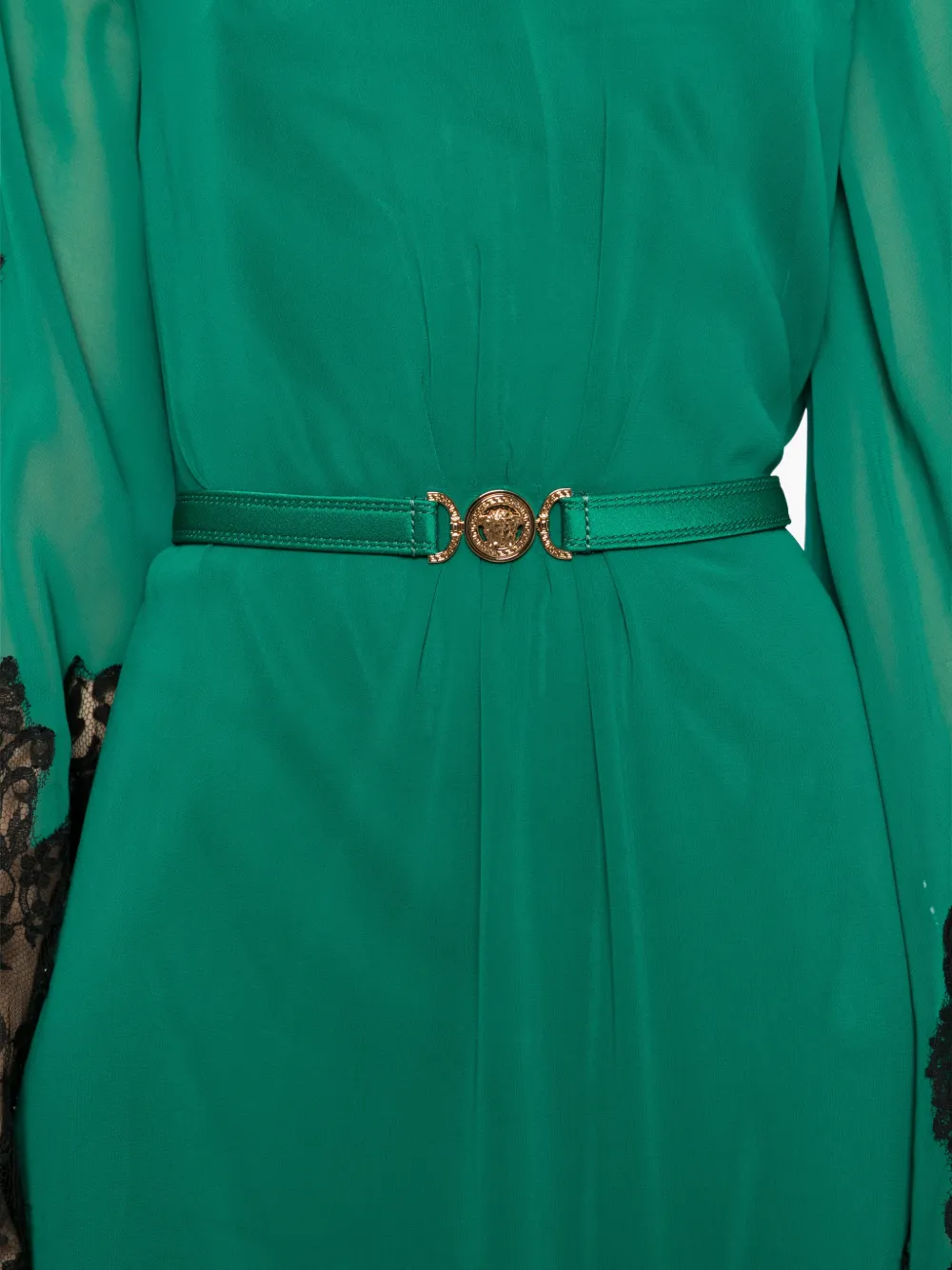 Versace Georgette maxi-jurk Groen