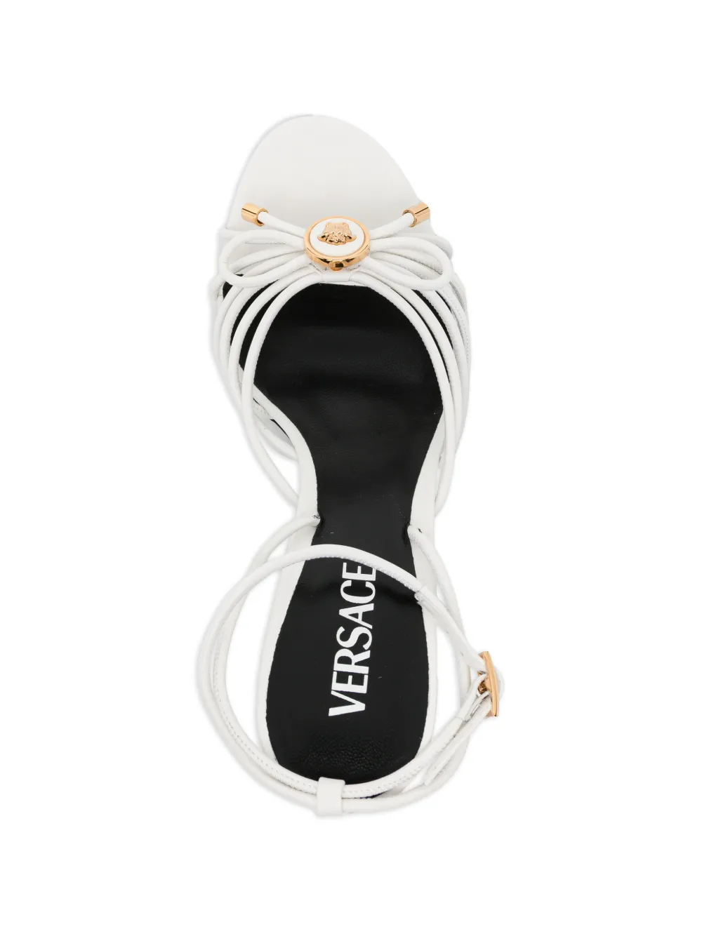 Versace Sandalen met enkelbandje en hak Wit