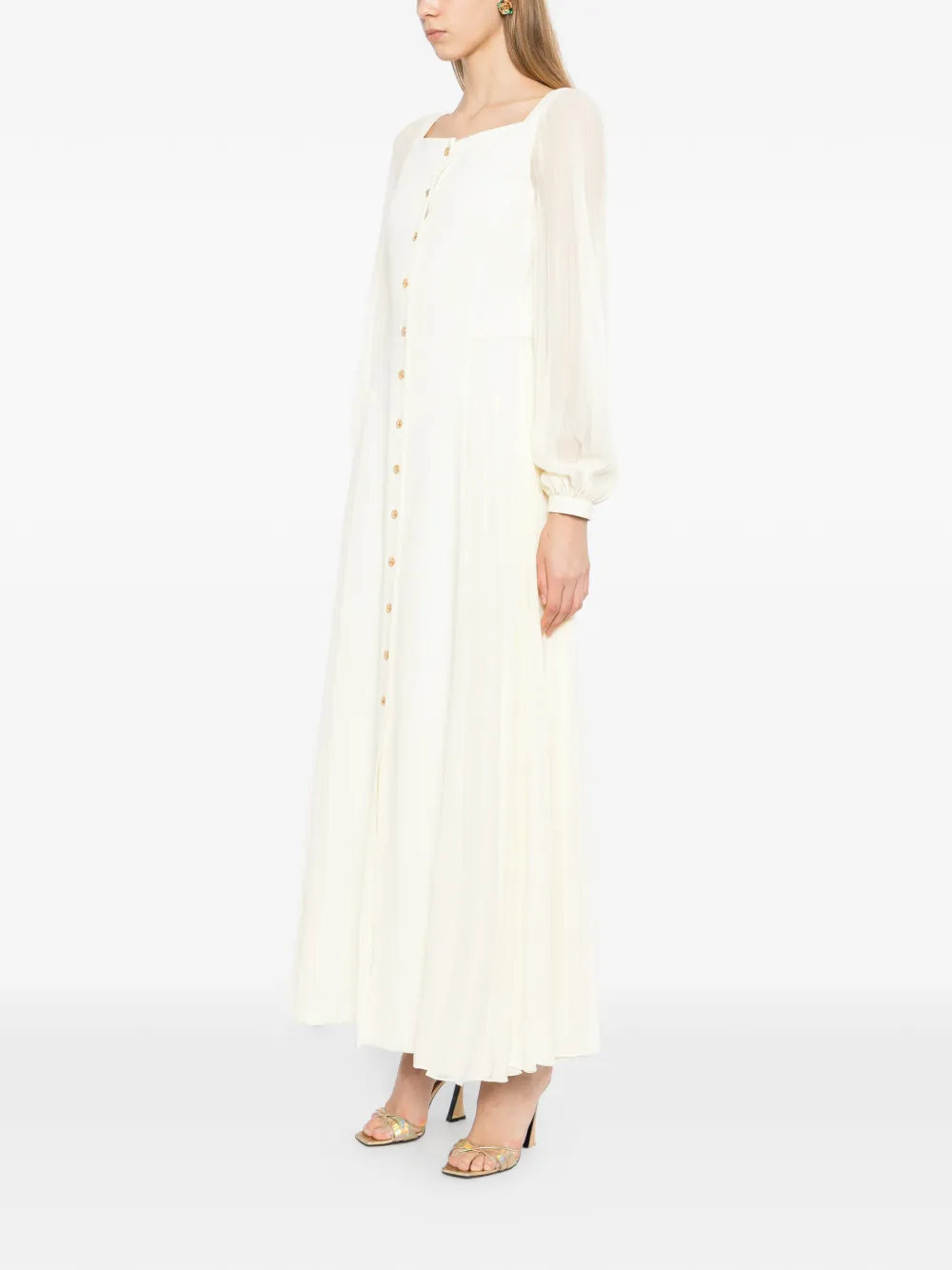 Versace Geplooide maxi-jurk Geel