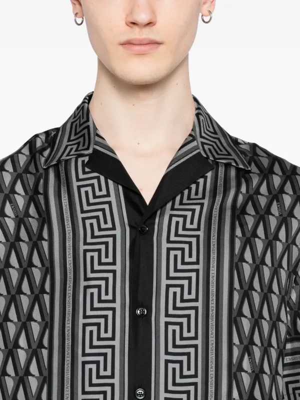 Versace V-Greca Printed Shirt | Grey | FARFETCH