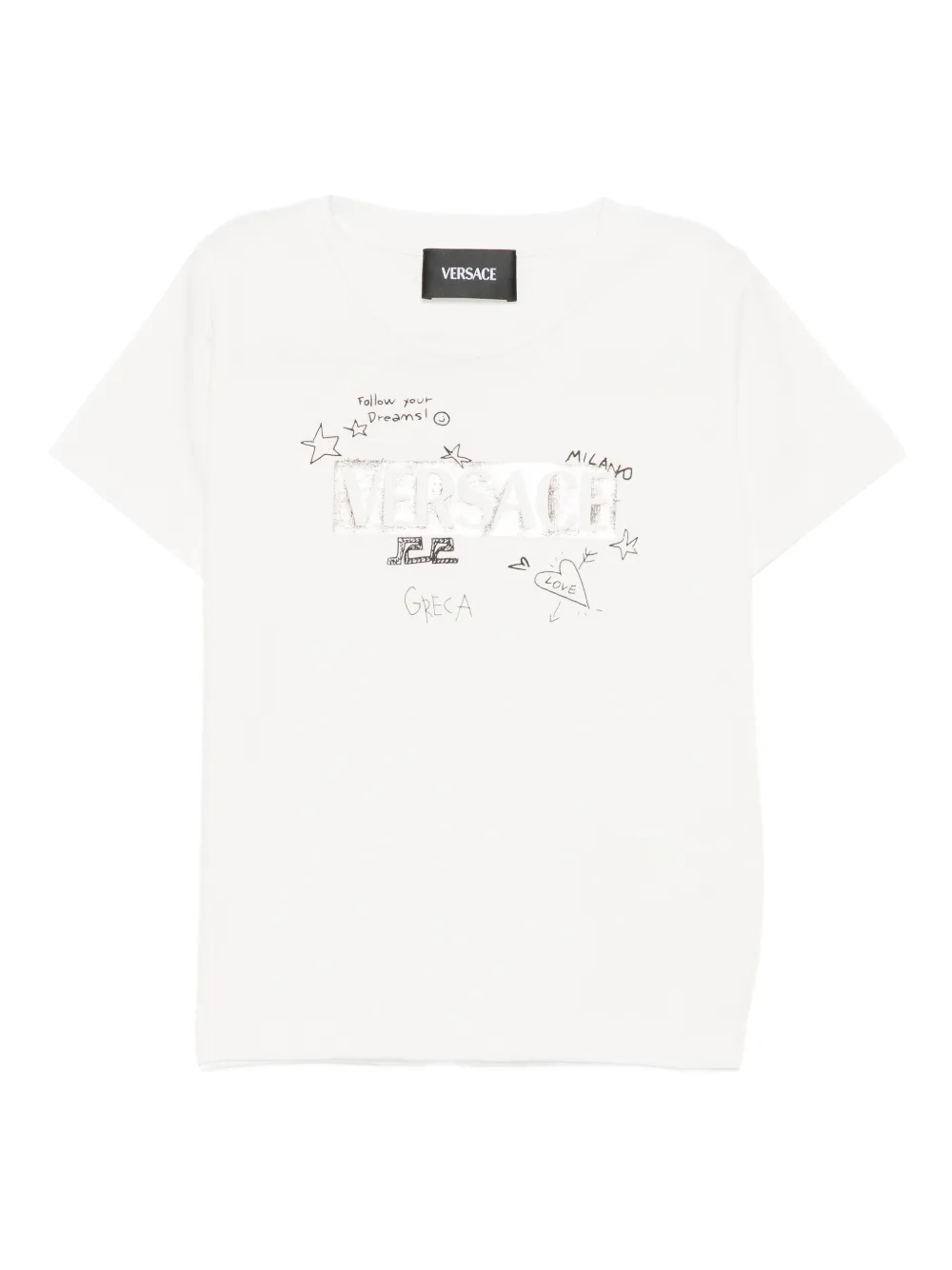 Versace Kids doodle-logo T-shirt - Bianco