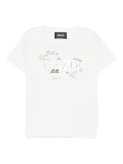 Versace Kids playera con logo de garabato