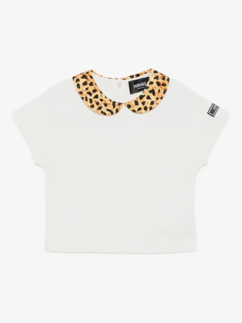 Versace Kids leopard-print twill T-shirt