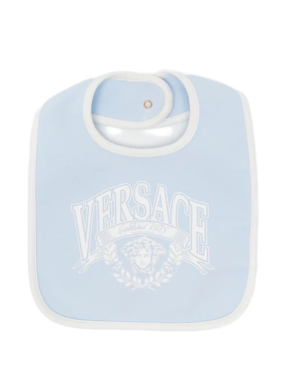 Versace Kids logo-printed bibs - Blu