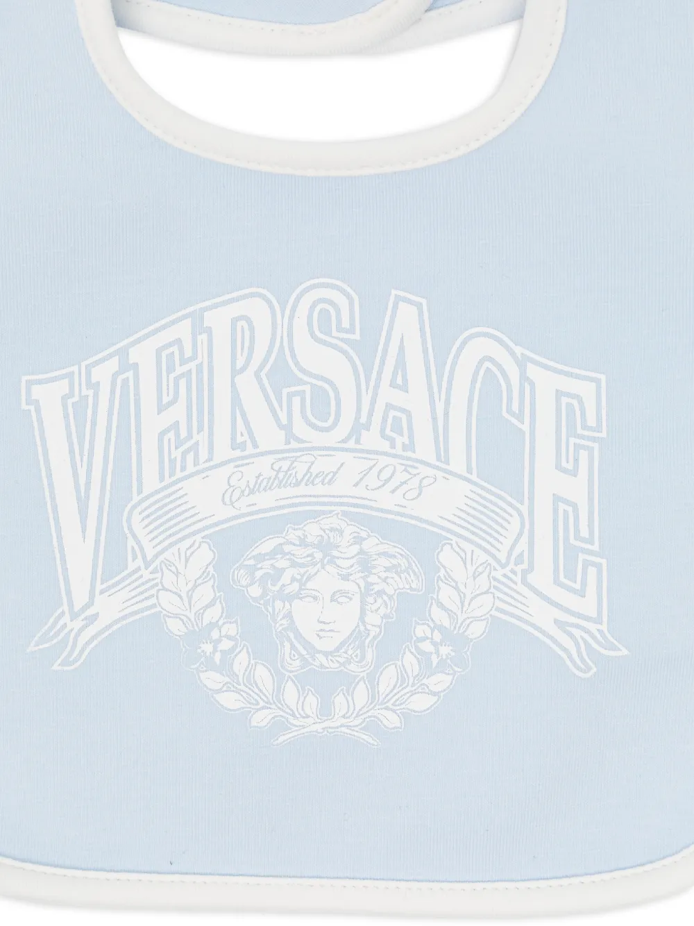 Versace Kids Slabbetje met logoprint Blauw