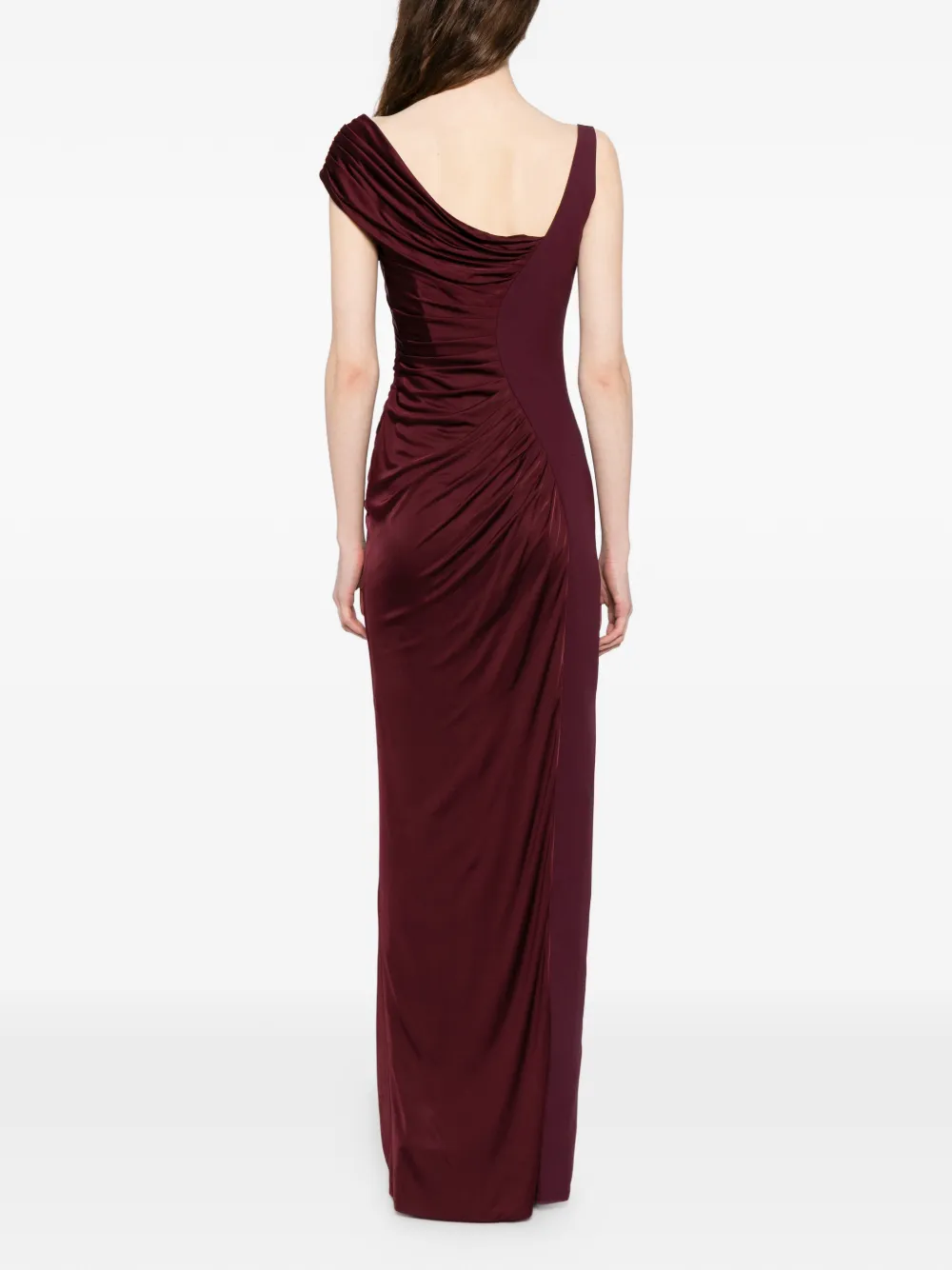 Versace Medusa 1995 gedrapeerde avondjurk Rood