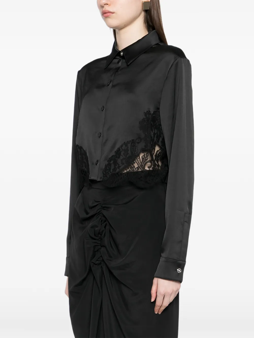  Versace Lace-trim Shirt - Black 