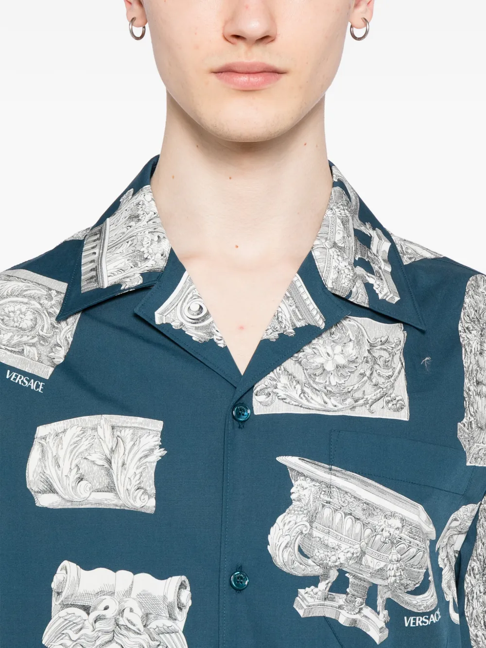 Versace Katoenen overhemd Blauw