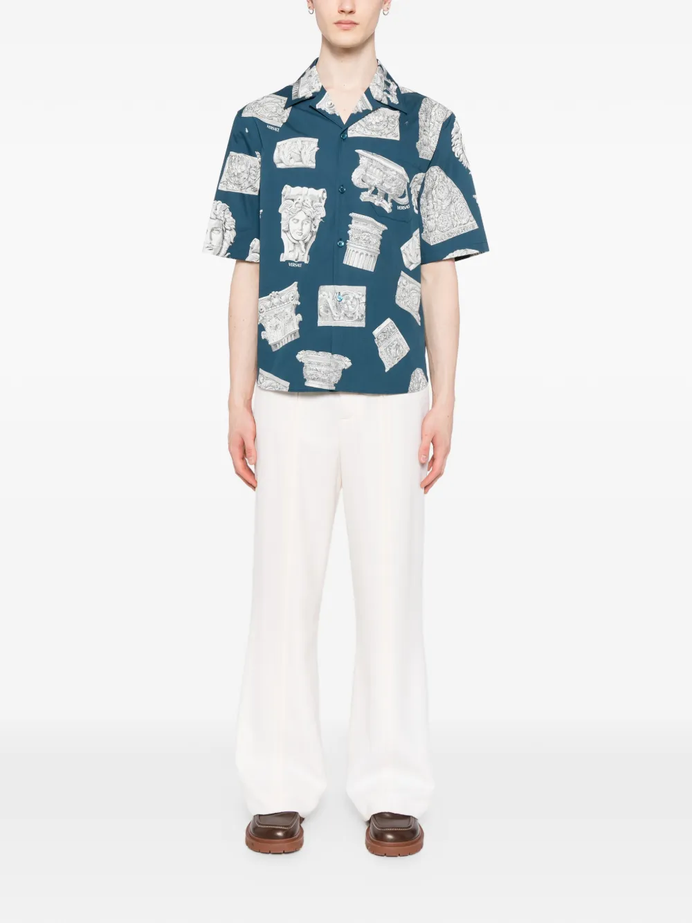 Versace Katoenen overhemd - Blauw