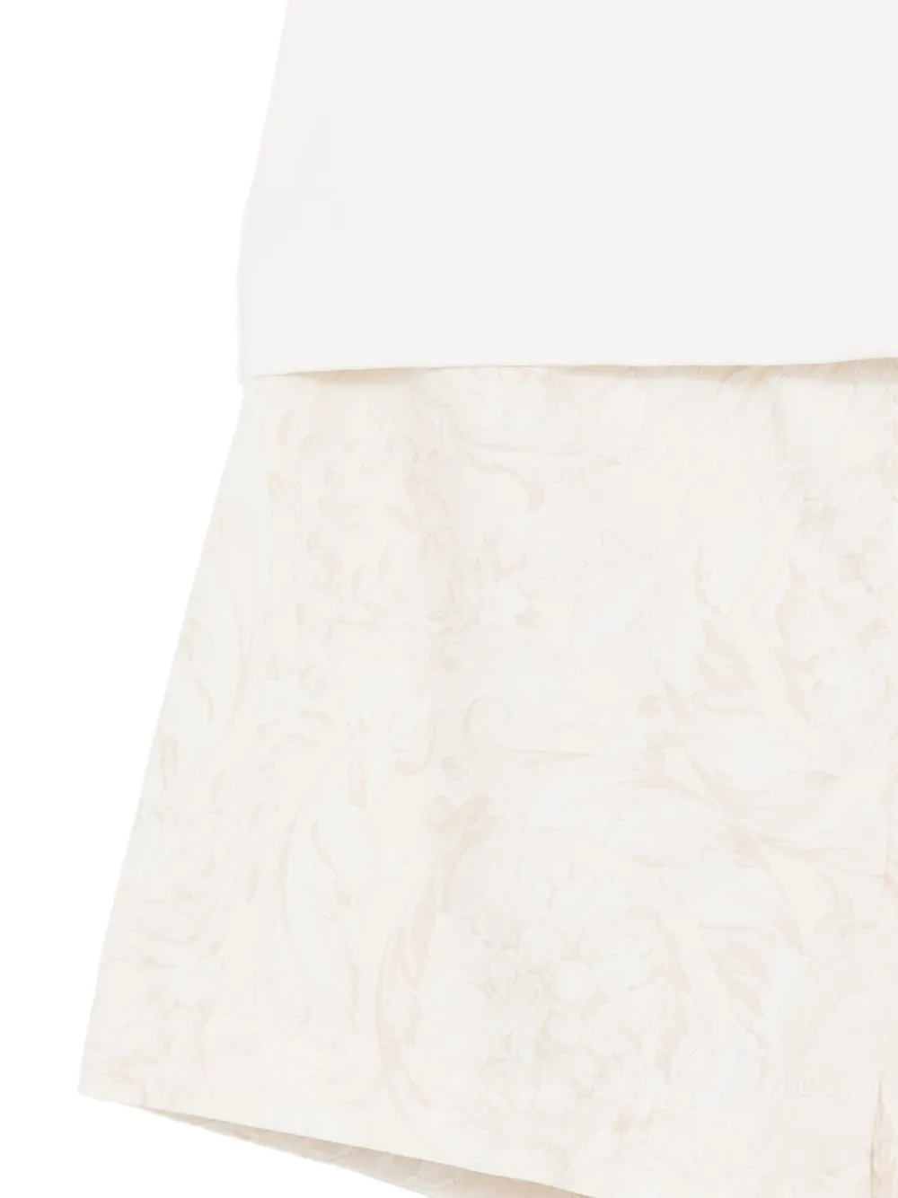 Versace Kids Barocco shorts set Wit