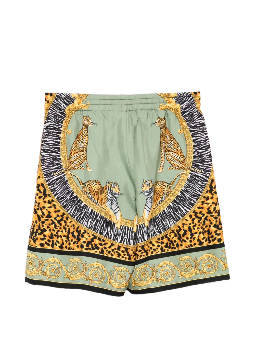  Versace Kids Animal-print Shorts - Green 