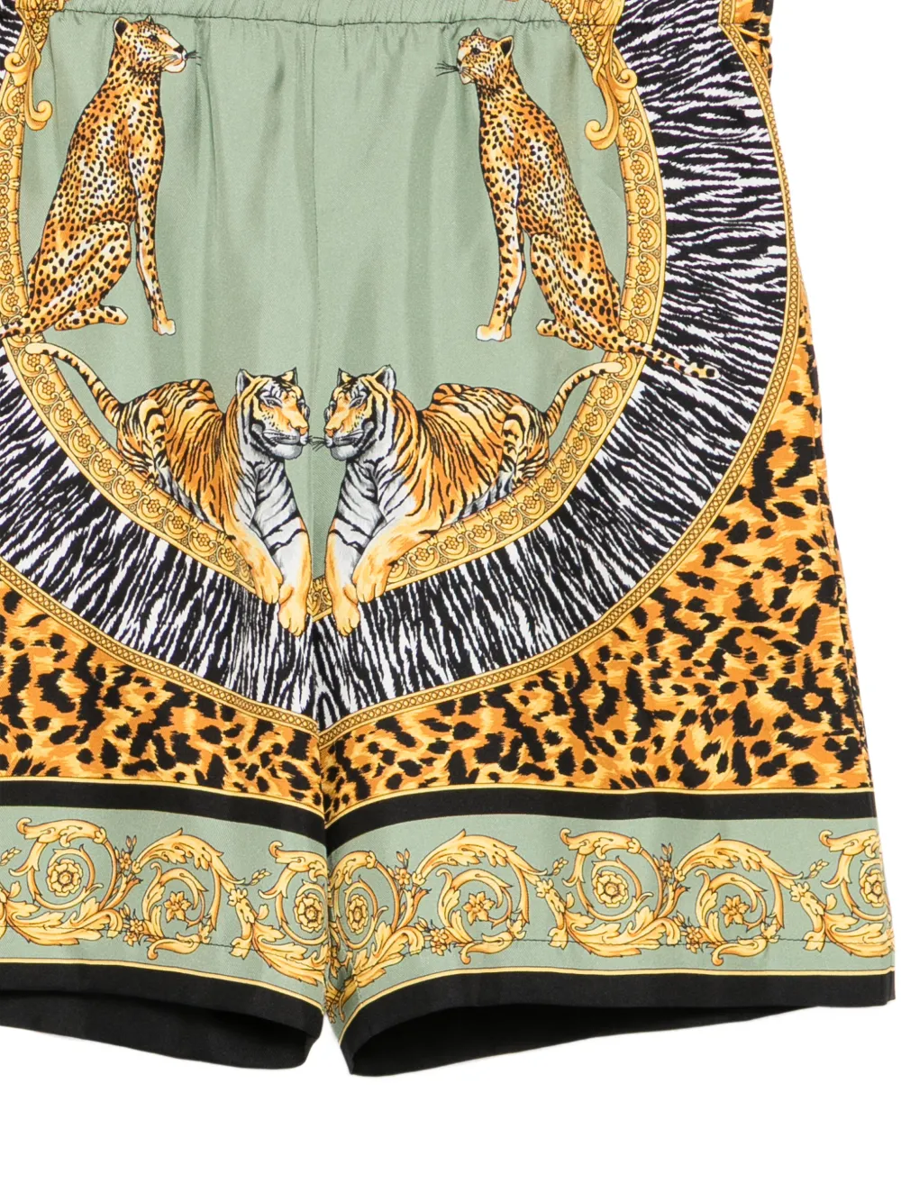  Versace Kids Animal-print Shorts - Green 