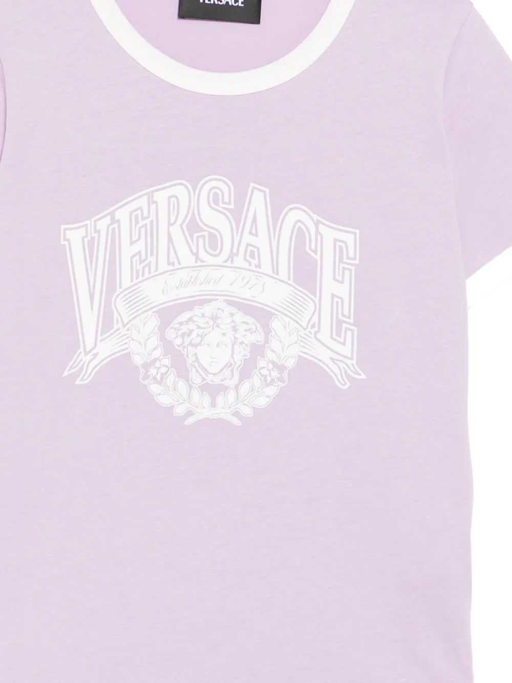 Versace Kids Katoenen T-shirt met print Paars