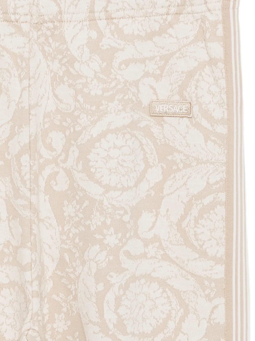 Versace Kids Broek met jacquard en logopatch Beige