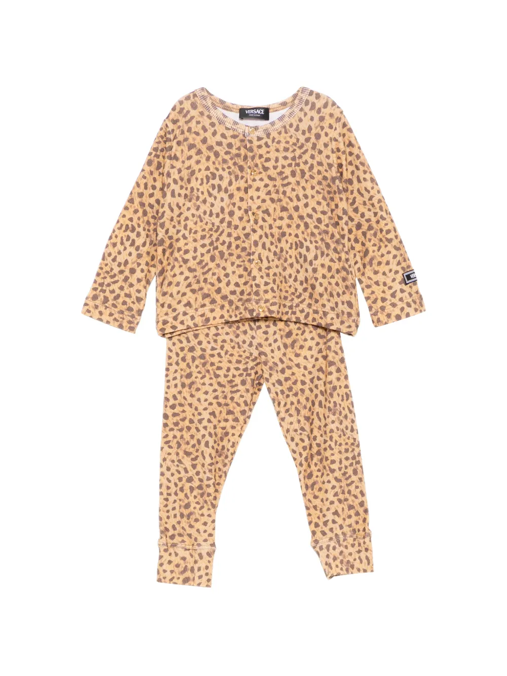 Versace Kids leopard pajama set - Nude