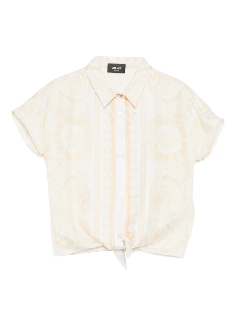 Versace Kids Barocco twill shirt - Yellow