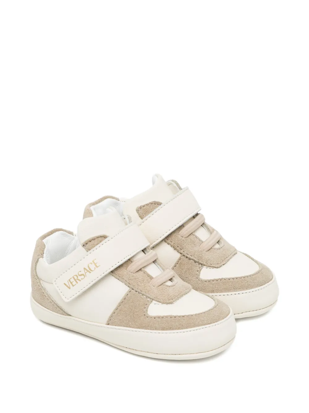 Versace Kids Hook Loop Baby sneakers Beige