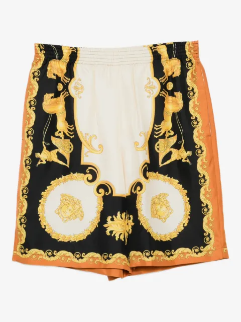 Versace mönstrade shorts i sidentwill