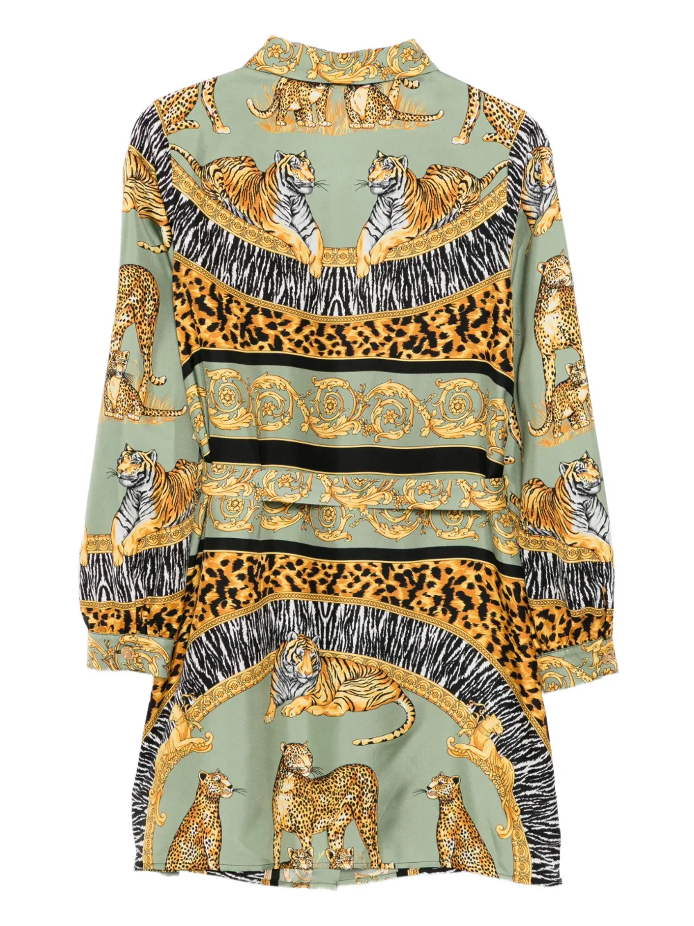  Versace Kids All-over Graphic Print Dress - Green 