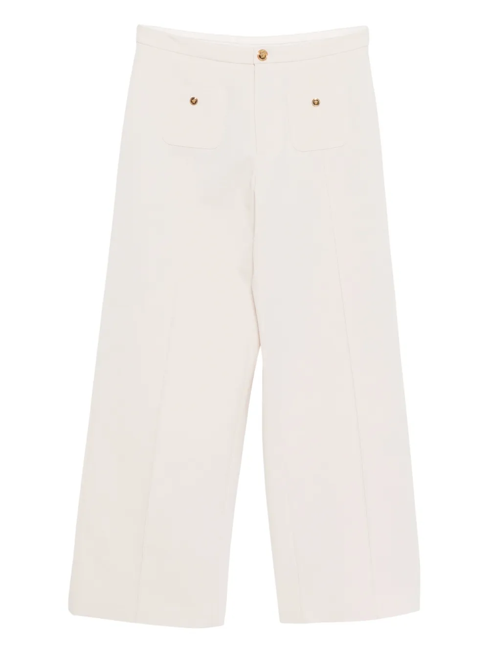 Versace Kids logo-buttoned pants - Toni neutri