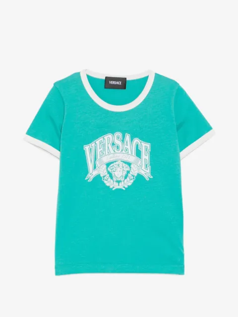 Versace Kids logo ringer T-shirt
